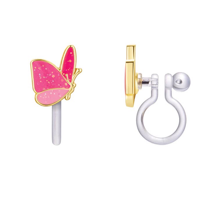 Glitter Butterfly CLIP ON Cutie Earrings