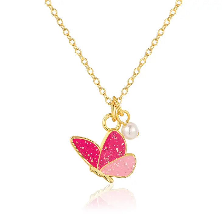 Glitter Butterfly Dreams Sweet Petite Necklace