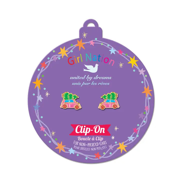 Christmas Tree Shopping CLIP ON Cutie Earrings