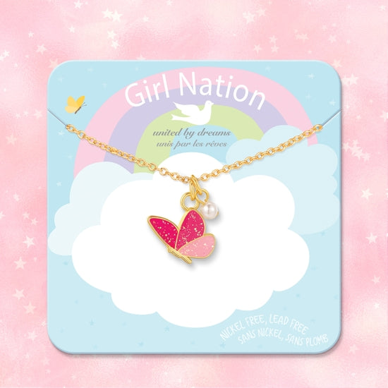 Glitter Butterfly Dreams Sweet Petite Necklace