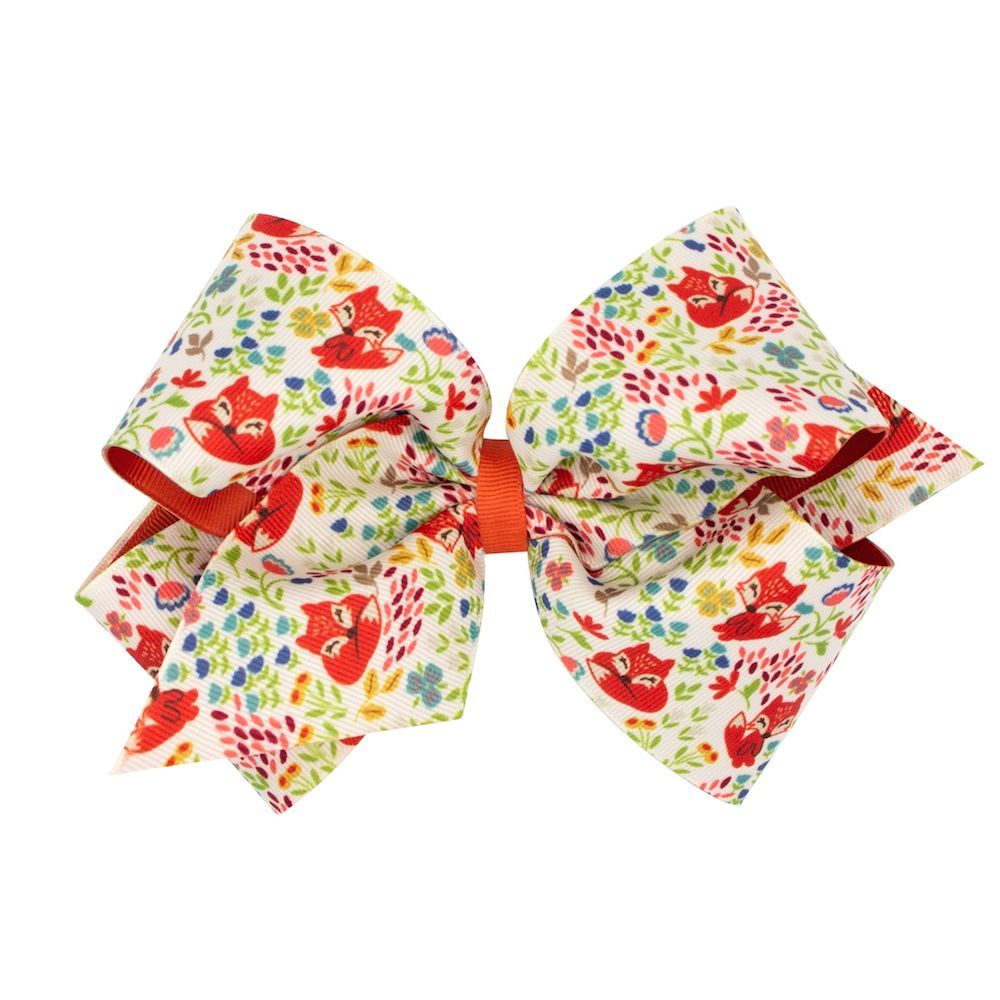 Wee Ones Fall Fox Grosgrain Hair Bow
