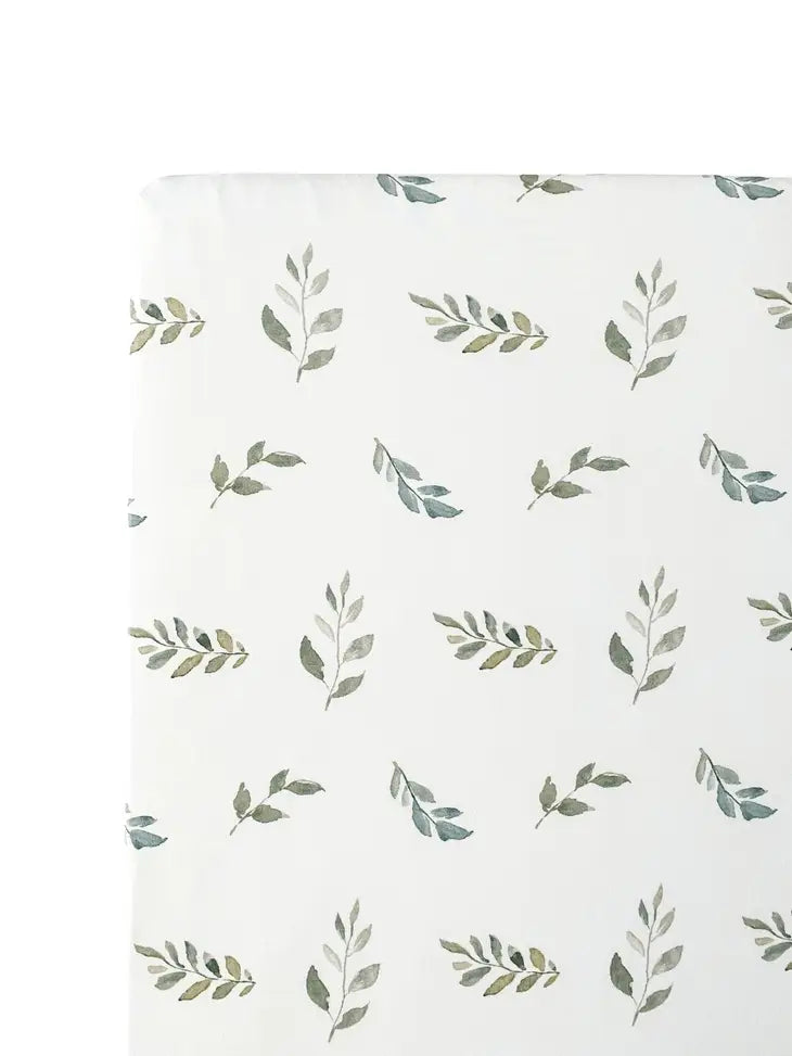Green Leaves- Standard Premium Fitted Crib Sheet