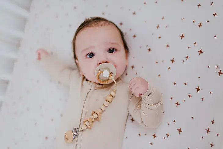 Wood Rattle- Pacifier Clip