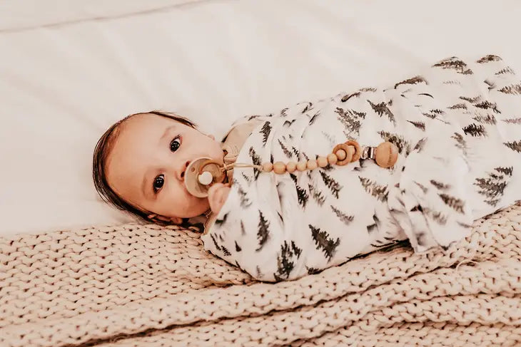 Wood Rattle- Pacifier Clip