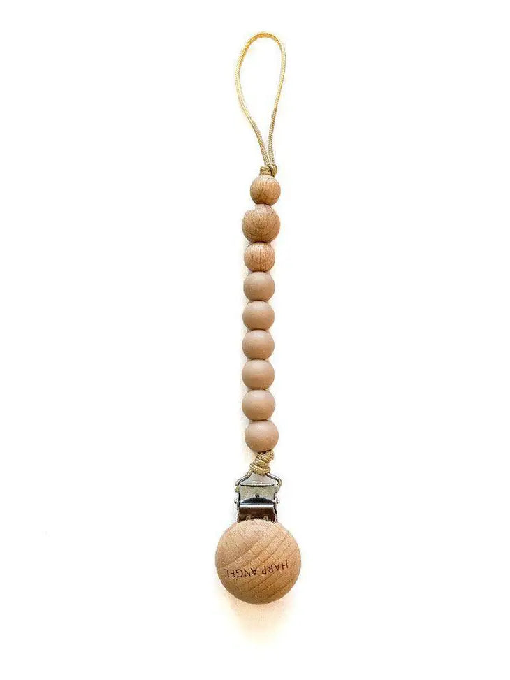 Tan- Pacifier Clip