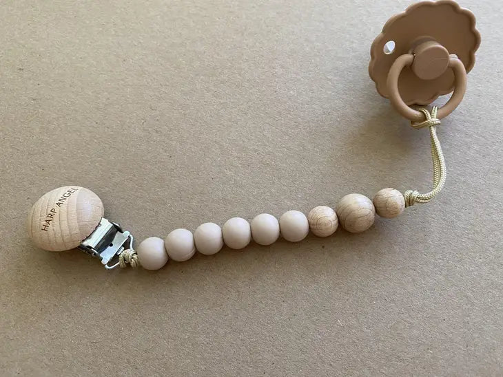 Tan- Pacifier Clip