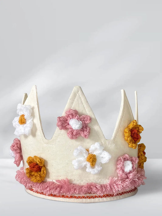 Boho Flower Full Sized Fabric Birthday Crown