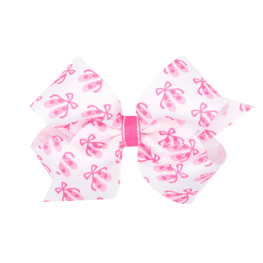 Ballet Slipper Printed Grosgrain Hair Bow