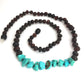 Amber & Gemstone Necklace- Raw Cherry & Turquoise