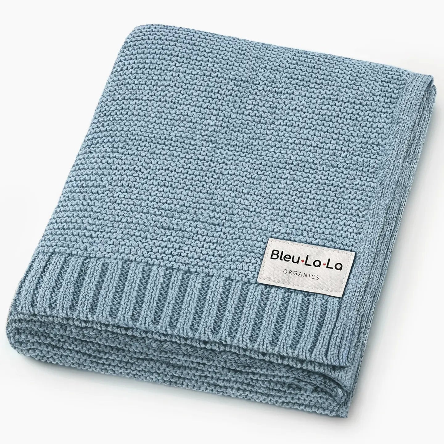 Sky Blue 100% Organic Luxury Cotton Swaddle Receiving Baby Blanket