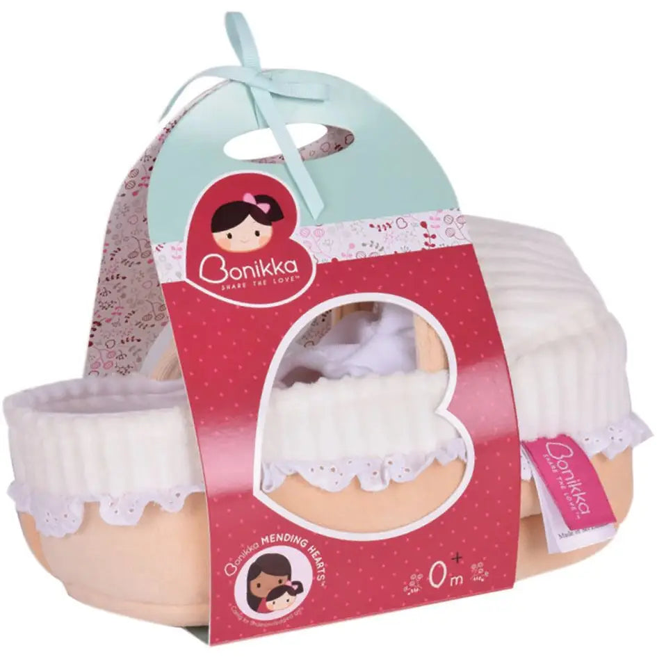 Carry Cot with Baby Grace, Bottle & Blanket