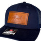 Navy Saltwater Boys Co Logo Leather Hat