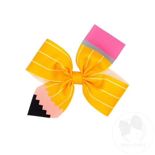Pencil Medium Grosgrain 2-Loop Hair Bow