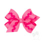 Hot Pink Medium Grosgrain Hair Bow with Ric-Rac Trim