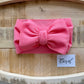 Coral-Waffle Knit Bow Headwrap