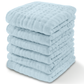 Baby Washcloths 100% Muslin Cotton by Comfy Cubs: Pack of 6 / Pacific Blue