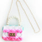 Hot Pink & Teal Jelly Purse