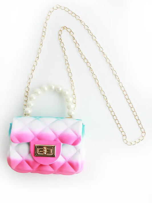 Hot Pink & Teal Jelly Purse