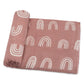 Muslin Swaddle- Mauve Rainbow