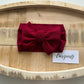 Burgundy- Waffle Knit Bow Headwrap