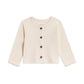 Clara Pointelle Button-Down Cardigan - Ivory