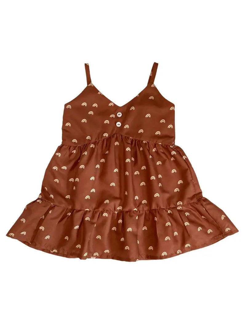 Mommy and Me Brooklyn Sun Dress - Rust and Rainbows