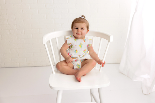 Reach For the Sky Organic Muslin Bubble Romper