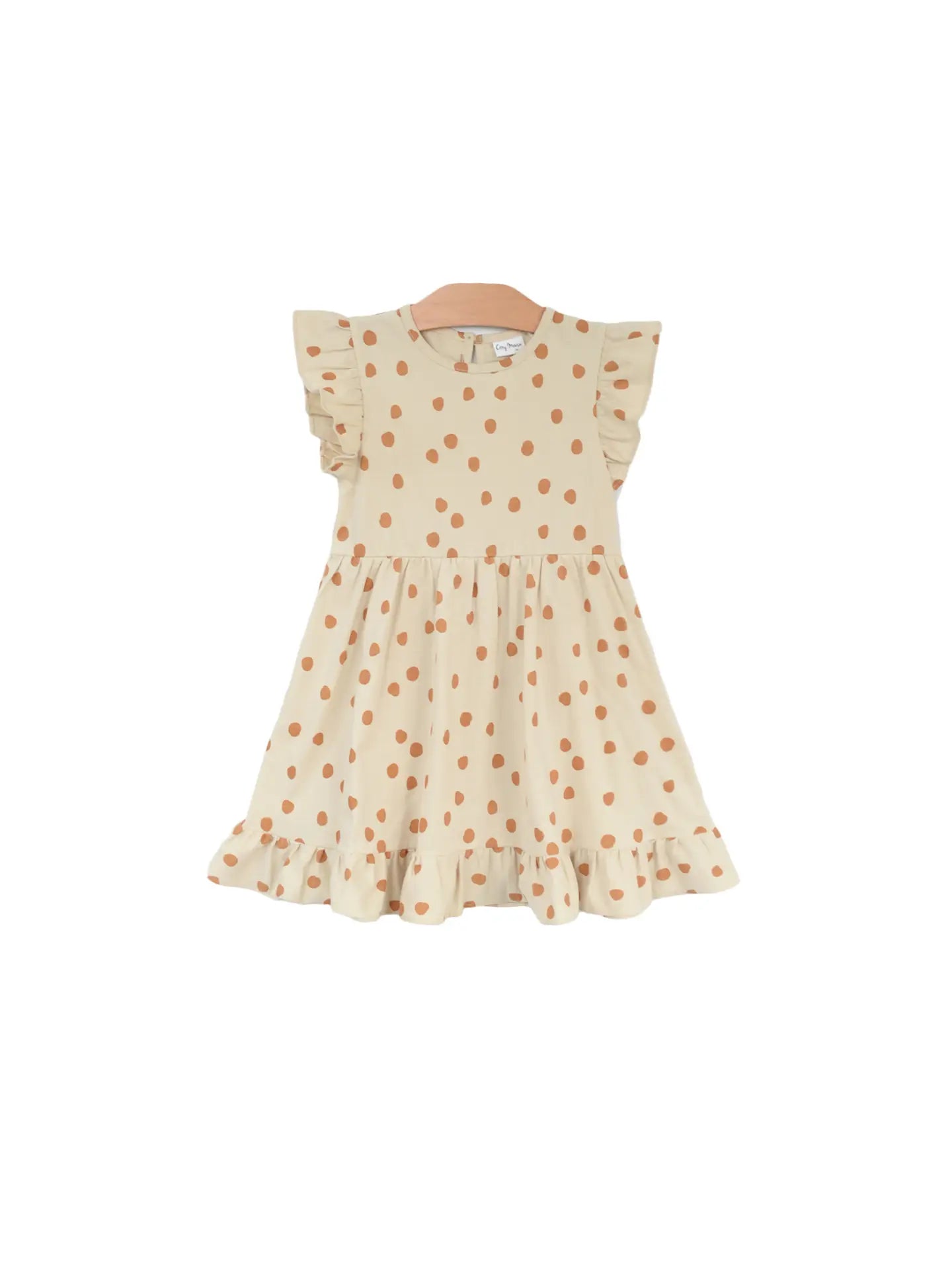 Ruffle Dress- Saffron Dots