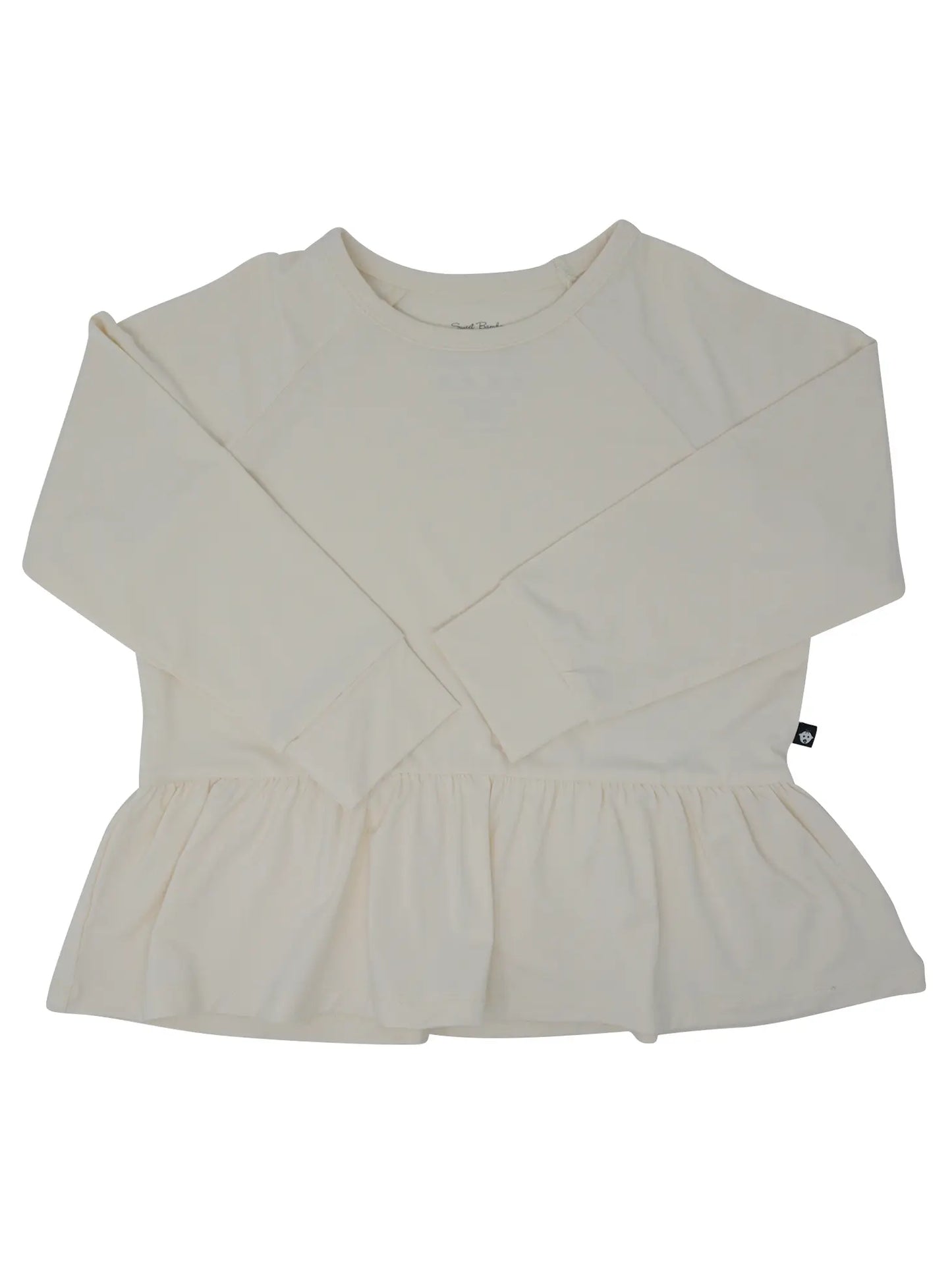 Whispery White- Ruffle Bottom Shirt