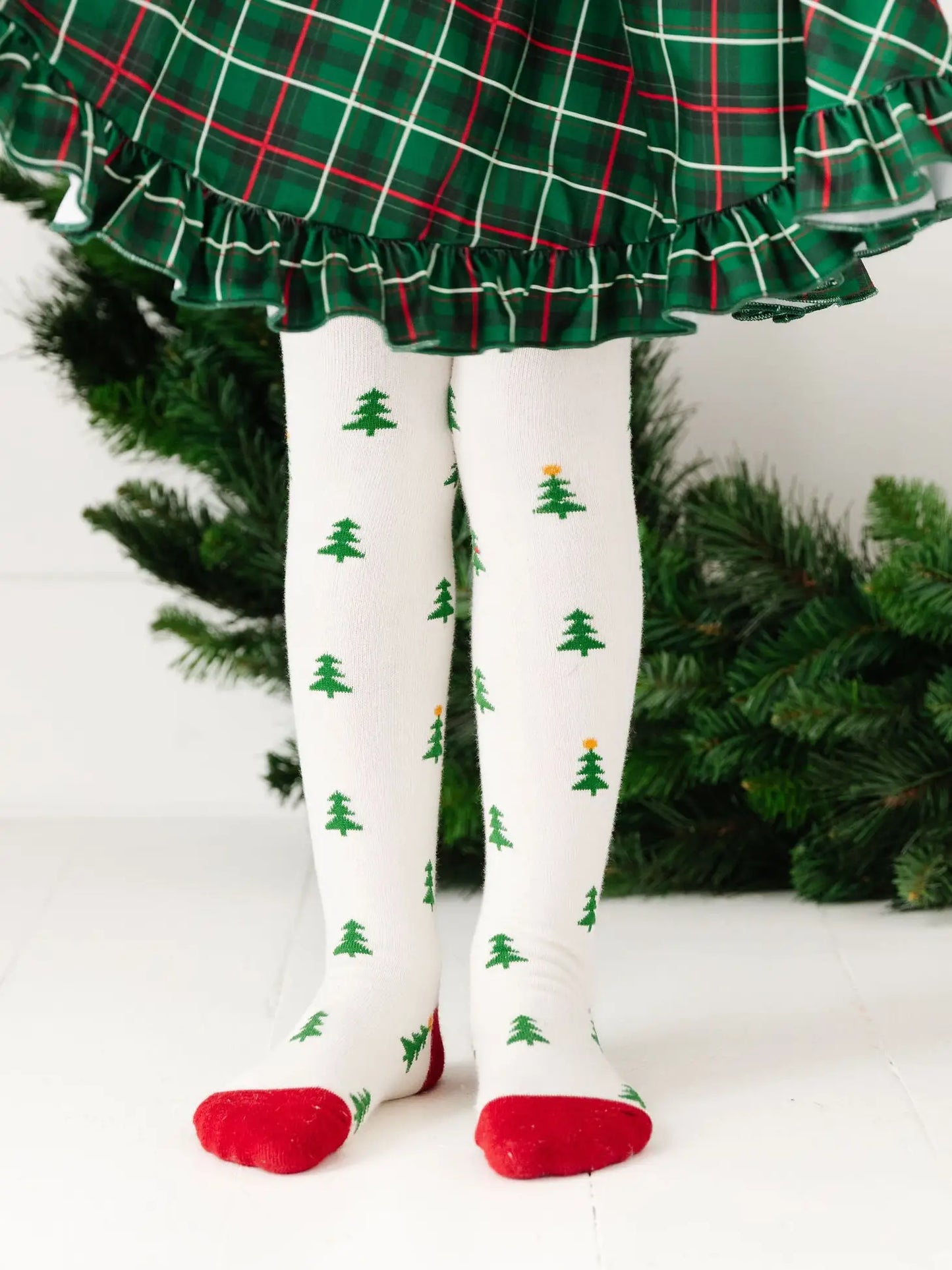 Christmas Tree Knit Tights