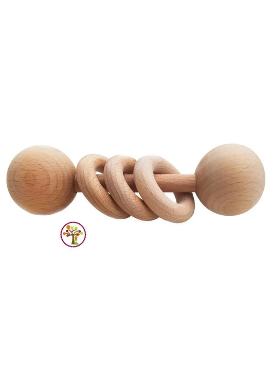 3 Ring Wooden Rattle