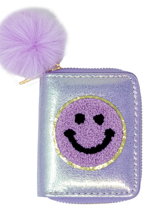 Purple Shiny Happy Face Smile Wallet