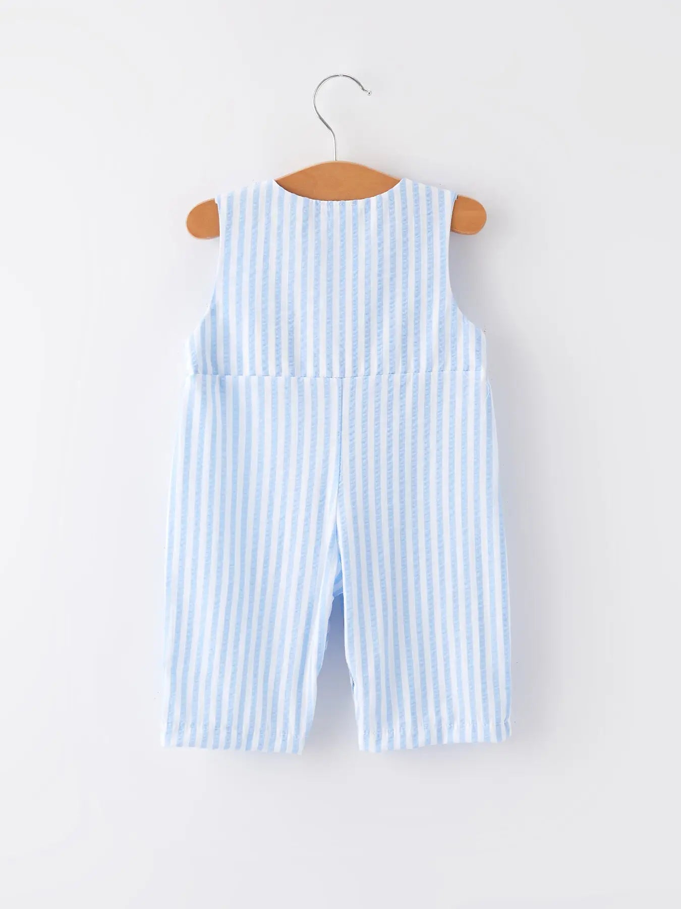 Chicken Embroidery Blue Boy Romper