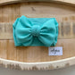 Aqua-Waffle Knit Bow Headwrap