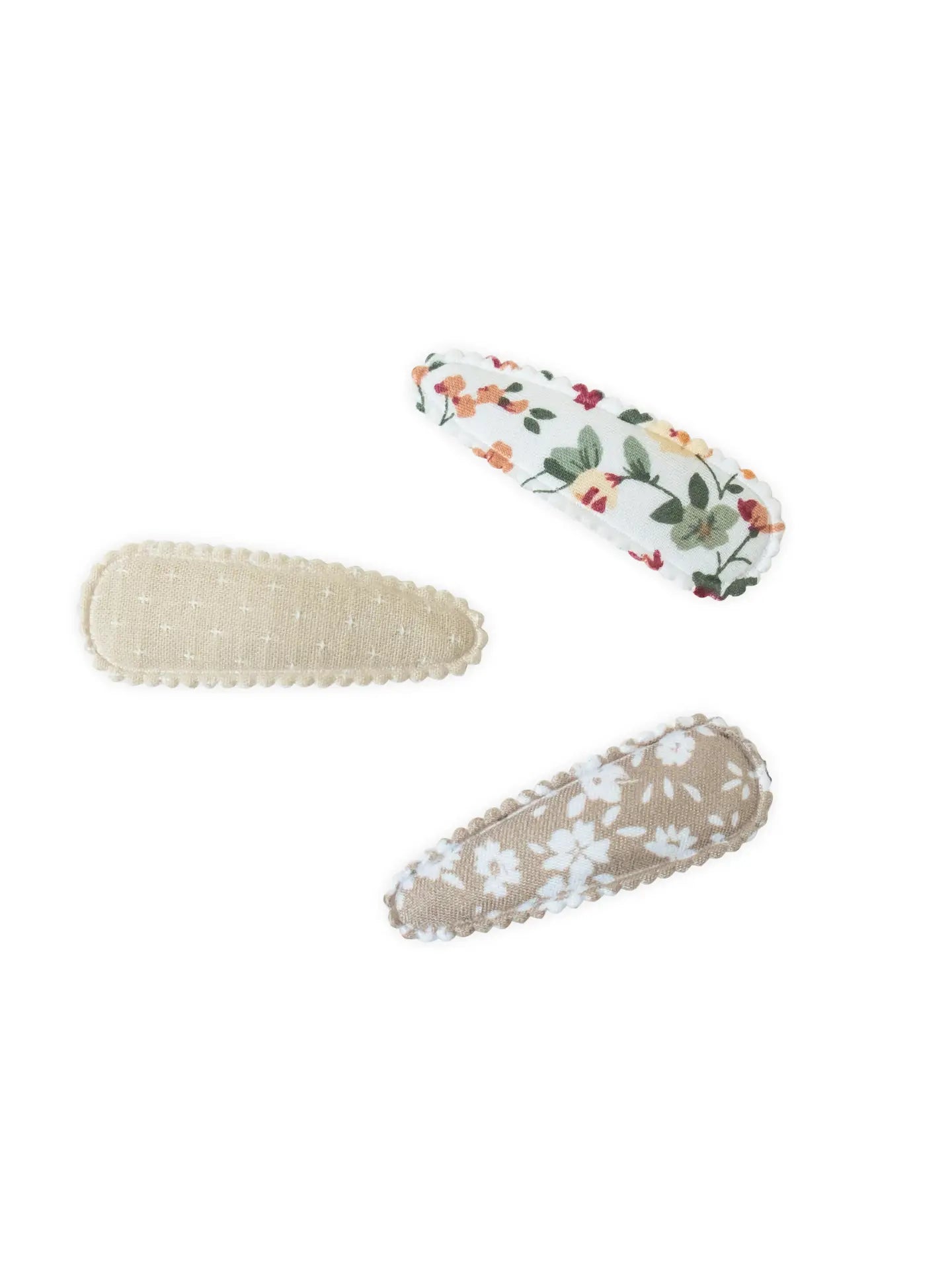 Kendi Baby Hair Clips 3 Pack - Taupe Floral