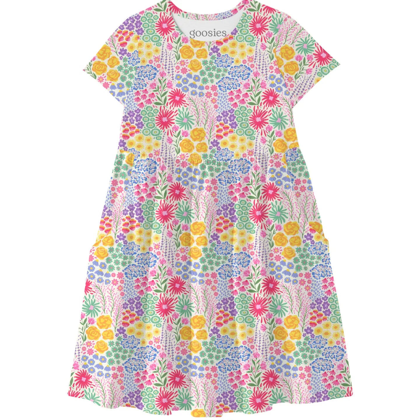 Flower Fields Short Sleeve Pocket Dress