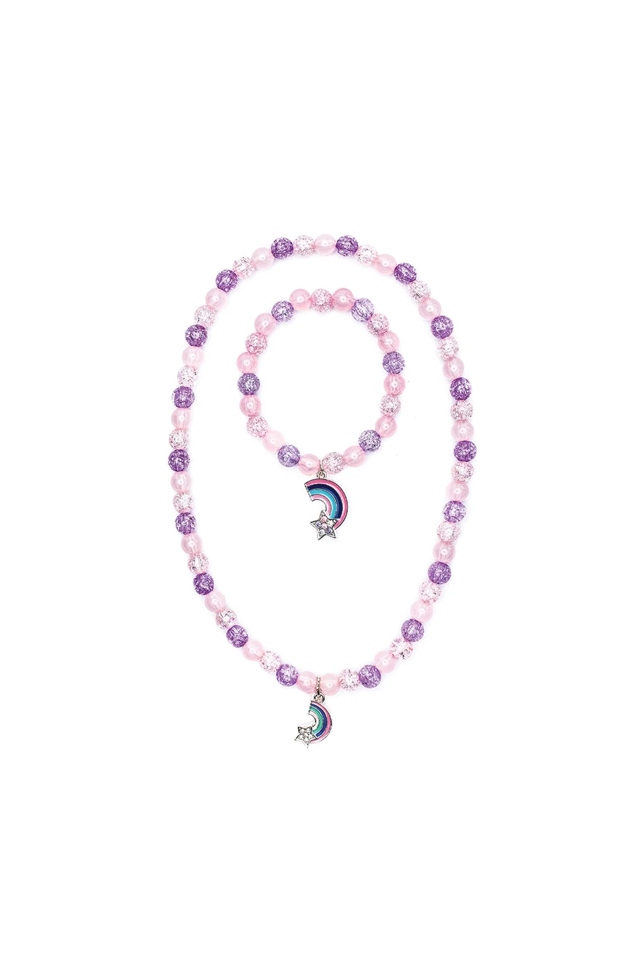 Purple Rainbow Necklace & Bracelet Set