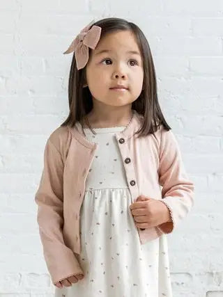 Clara Pointelle Button-Down Cardigan - Ballet