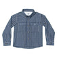 Flagler Fishing Shirt Navy and White Plaid