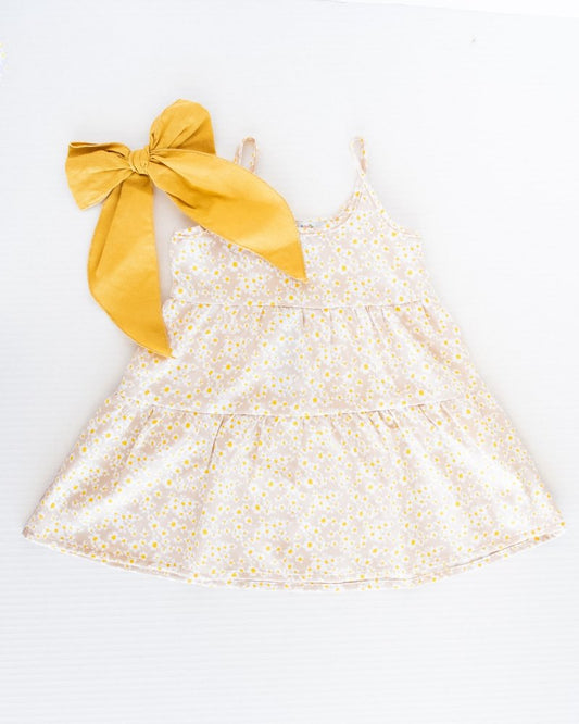 Mommy and Me Jessica Layered Sun Dress - Champagne & Daisies