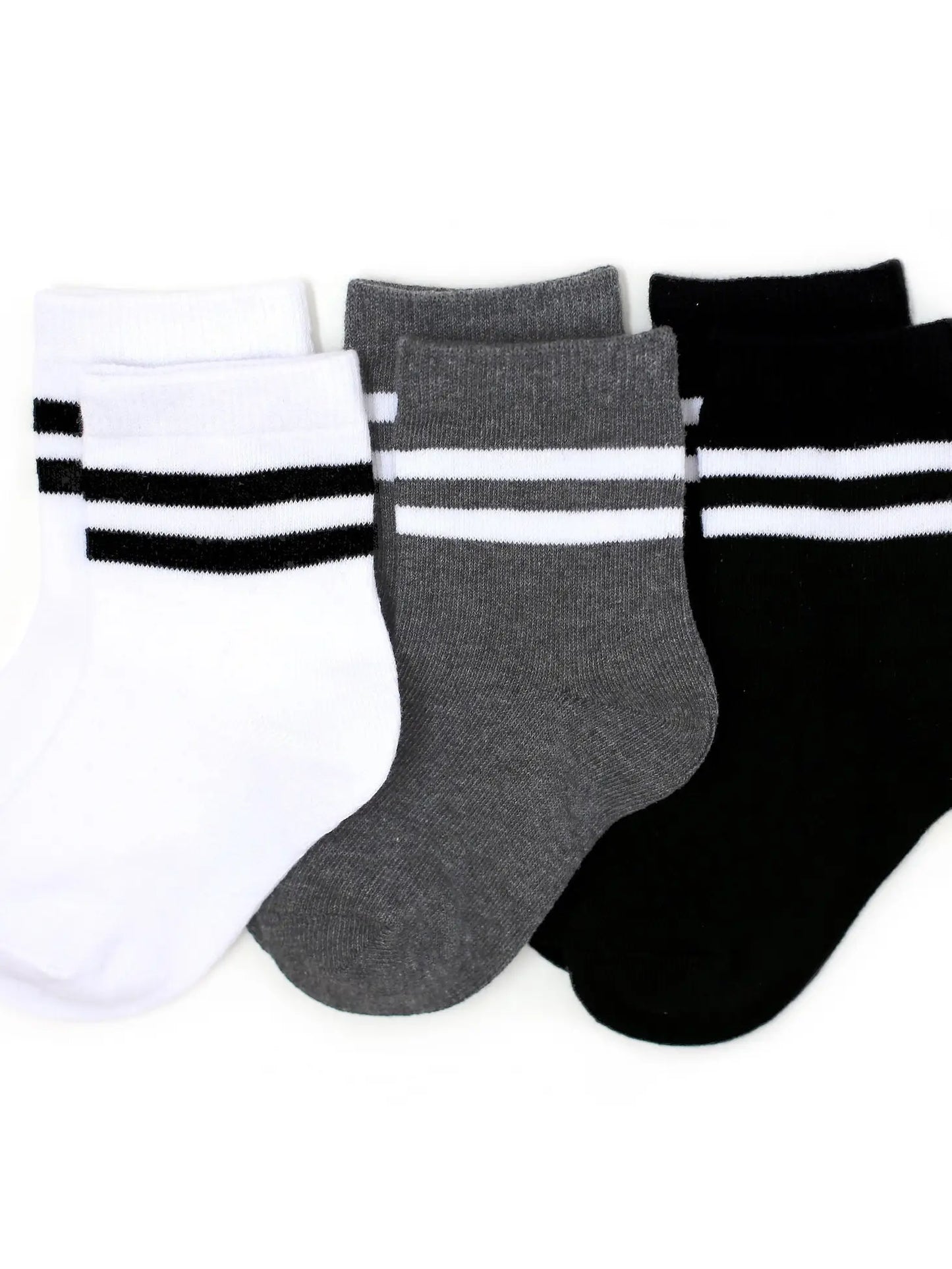 Monochrome Striped Midi Sock 3-pack