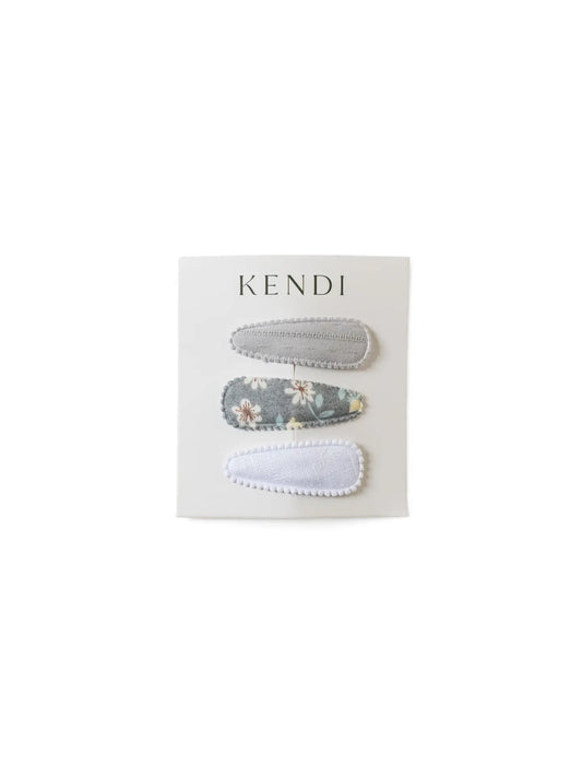 Kendi Baby Hair Clips 3 Pack - Mist Floral