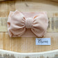 Cream-Waffle Knit Bow Headwrap