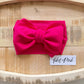 Hot Pink-Waffle Knit Bow Headwrap