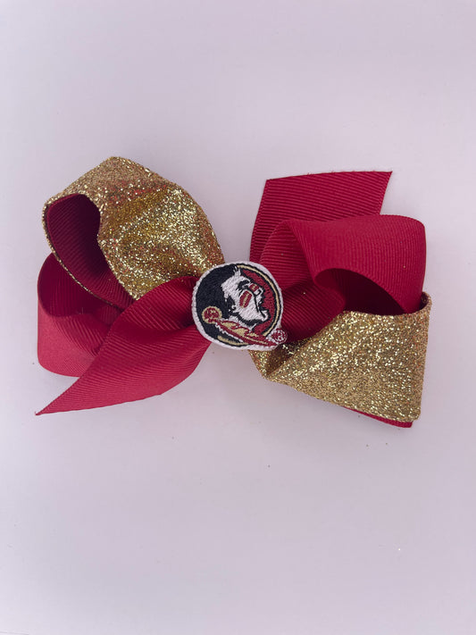 FSU Medium Two Tone Glitter Bow