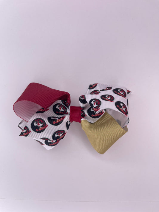 FSU Small Color Block Bow