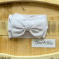 Snow White-Waffle Knit Bow Headwrap