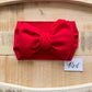 Red- Waffle Knit Bow Headwrap