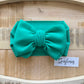 Seafoam-Waffle Knit Bow Headwrap