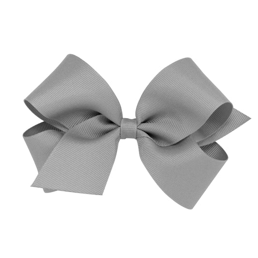 Gray Classic Grosgrain Hair Bow